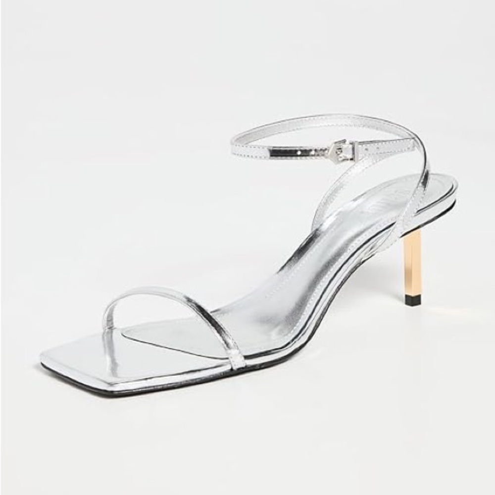 *NEW* SCHUTZ Sammy Midi Silver Strappy Heel 7.5